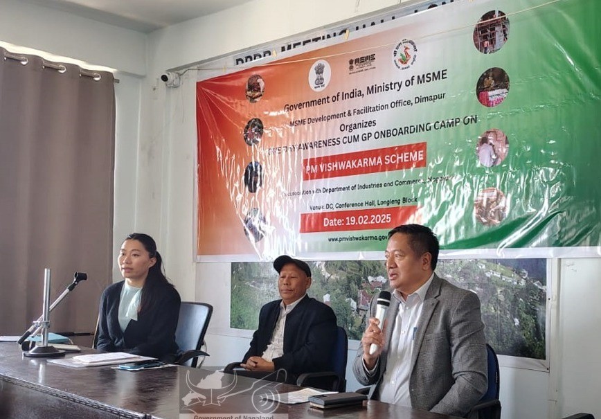DC Longleng W Manpai Phom with others during the PM Vishwakarma awareness cum Onboarding session at the DC’s office, Longleng on February 19. (DIPR Photo)